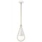 Nuvo Admiral 1-Light Pendant 6 in. Matte White and Natural Brass White Opal Glass 60/7922 - alternate 2